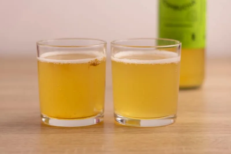 Two glasses of kombucha