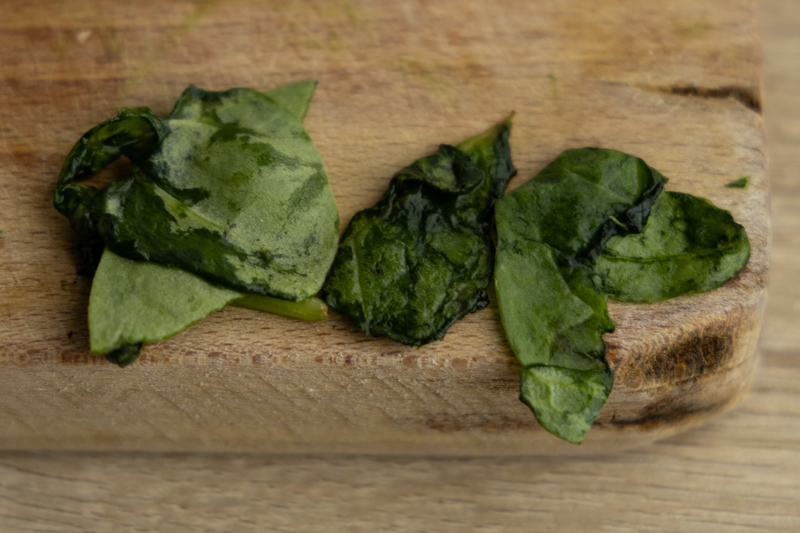 Wilted spinach leaves