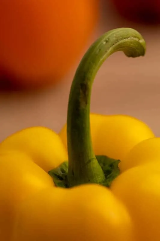 Yellow pepper's stem